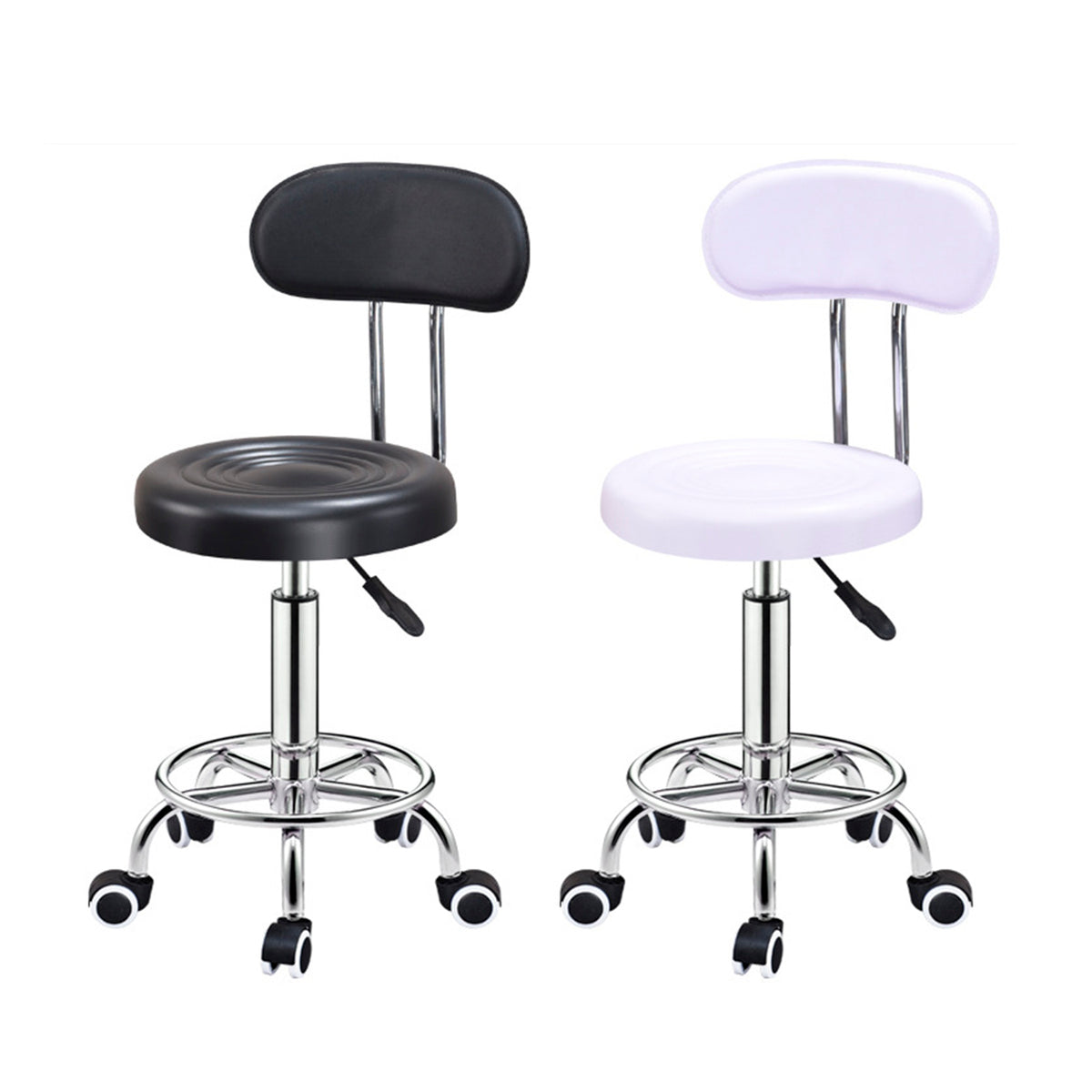 Piso Taburete Con Respaldo De 5 Ruedas Colores