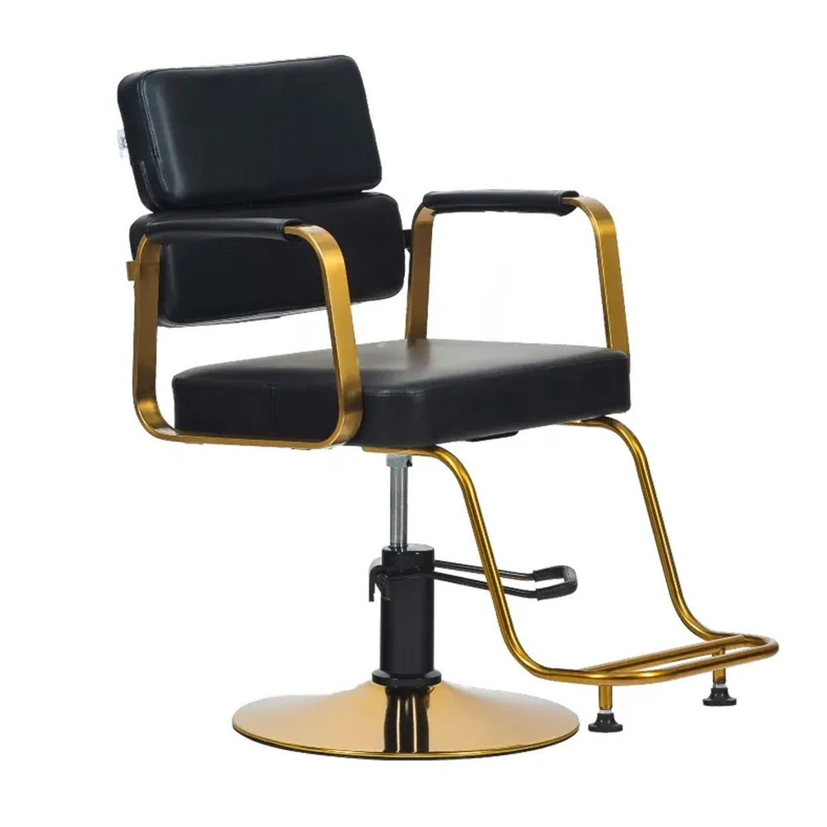 Silla de Barberia Moderna Hergonomica Negra con Dorado