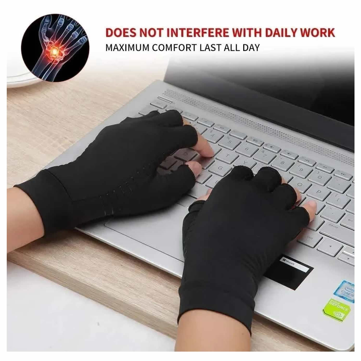 Guantes Cobre Compresión Artritis Tendinitis Túnel Carpiano