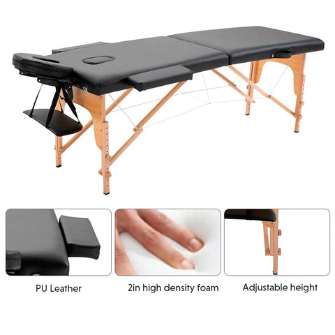 Camilla Masaje Madera 2 Cuerpos Plegable