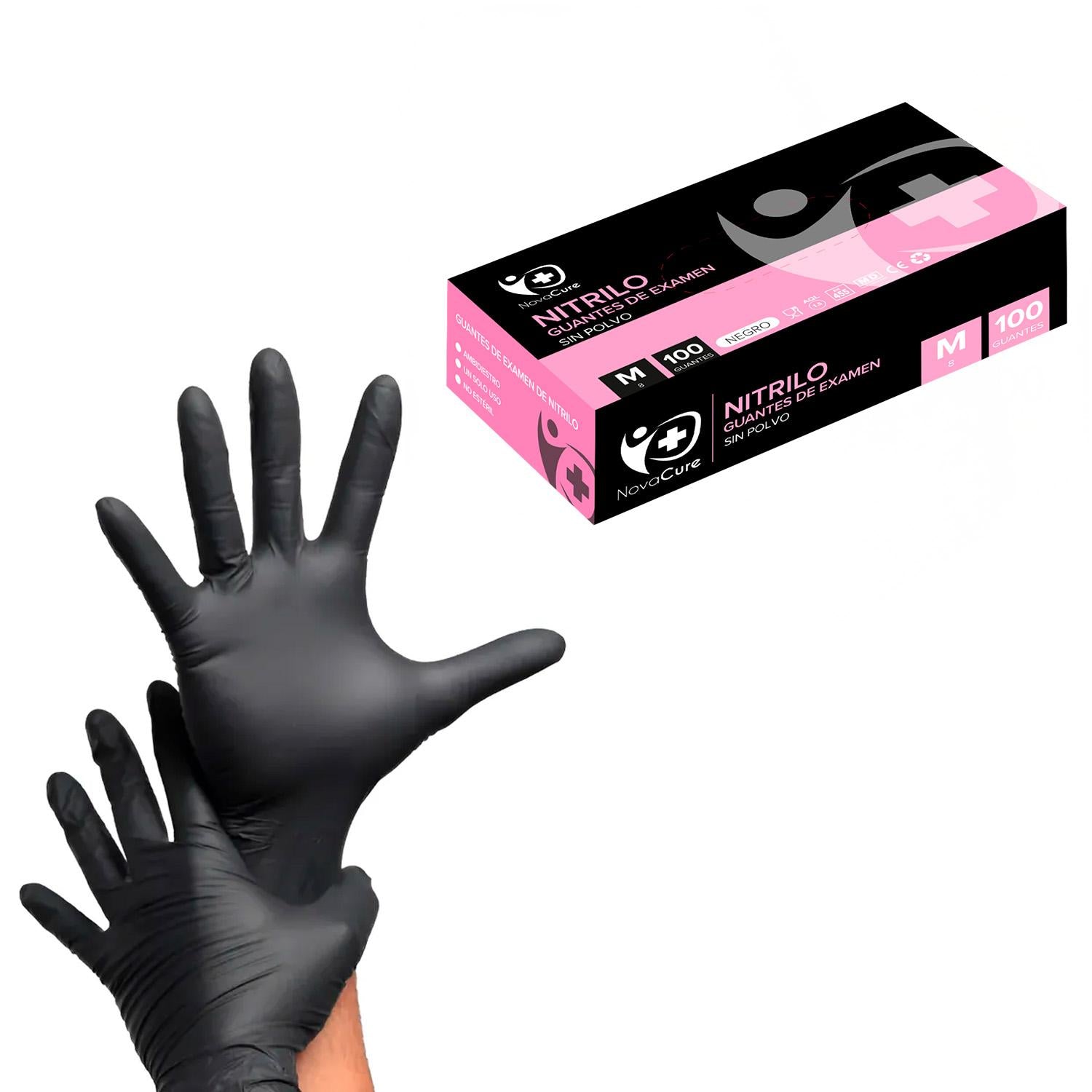 Guantes de Nitrilo texturizados tallas S, M, L, XL colores NovaCure