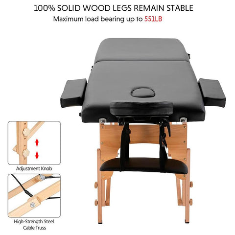 Camilla Masaje Madera 2 Cuerpos Plegable