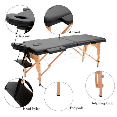 Camilla Masaje Madera 2 Cuerpos Plegable