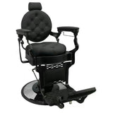 Sillon Barbero Gold Negro Eco Cuero Reclinable
