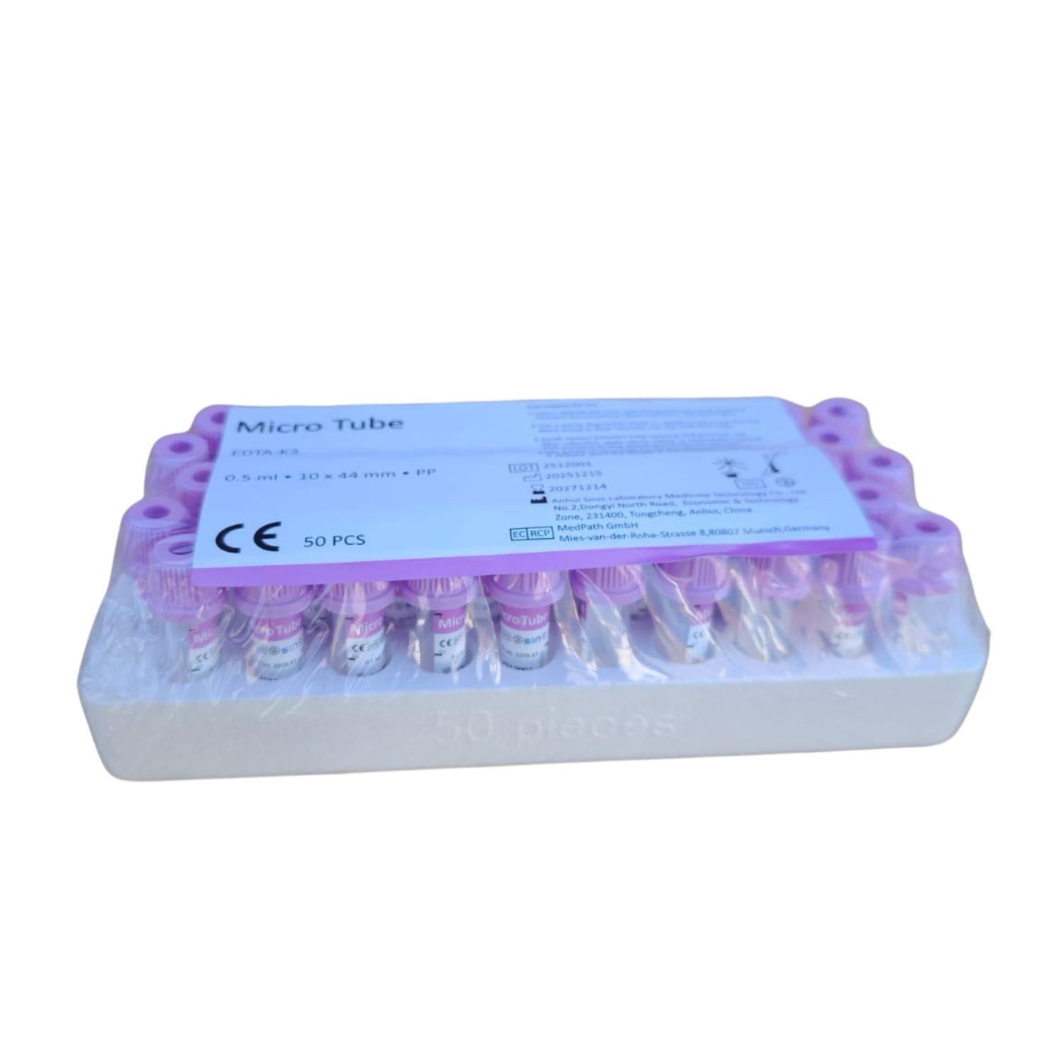 Tubo de Ensayo Tapa Lila 0,5 ML EDTA K3 x50 unidades