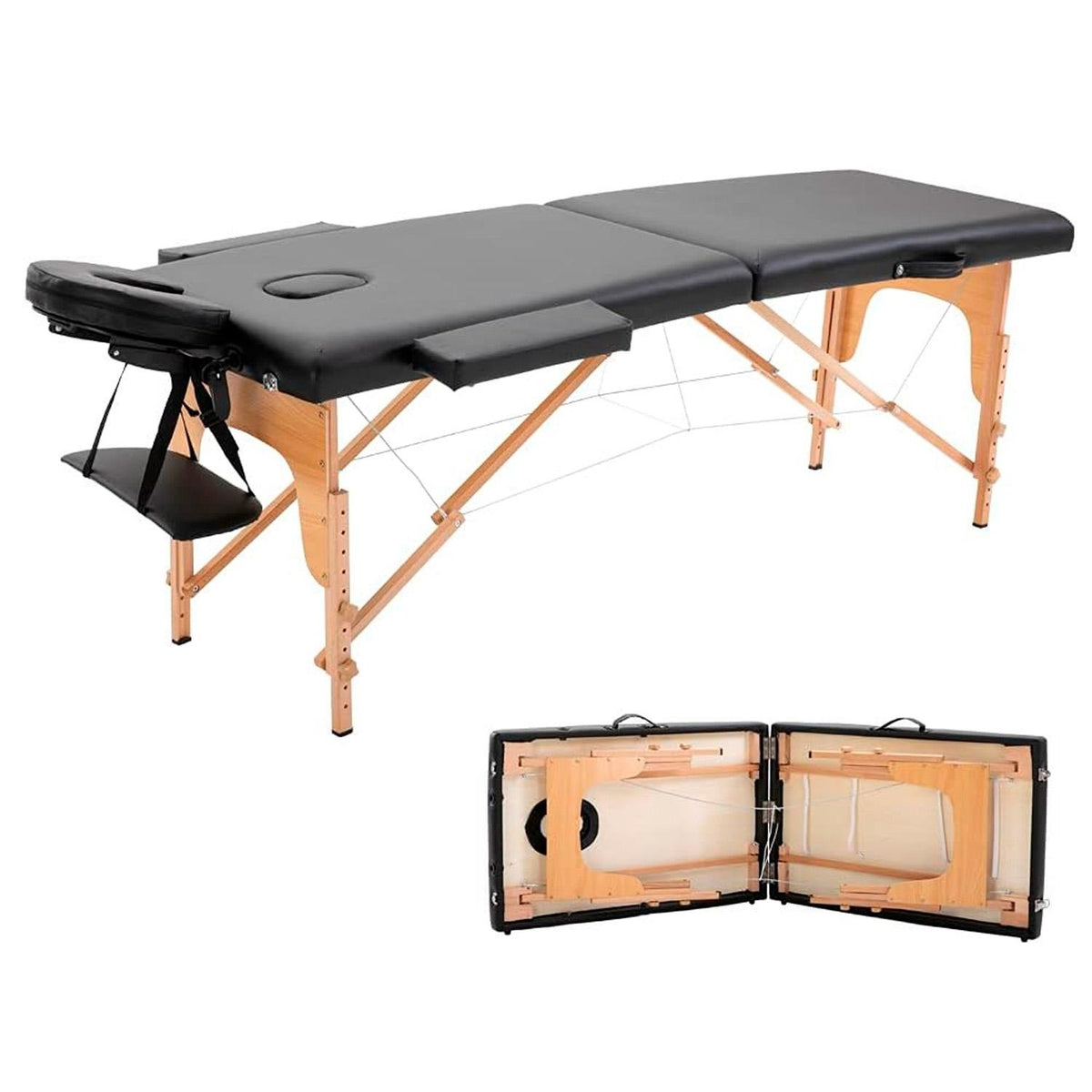 Camilla Masaje Madera 2 Cuerpos Plegable