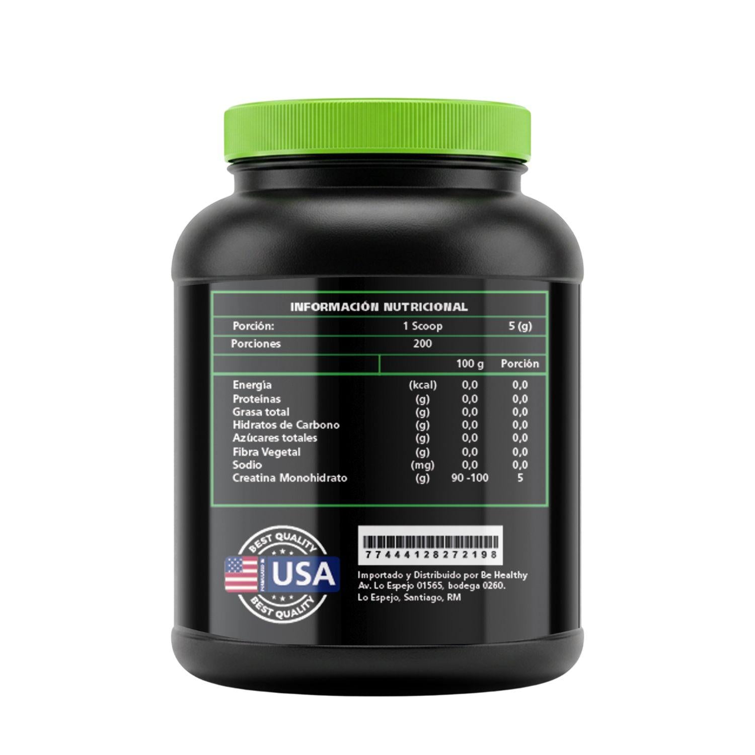Creatina Monohidrato Be Healthy 1 kg Sin Sabor